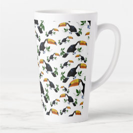 Taza De Café Latte Toucanes tropicales - Jungla juguetona