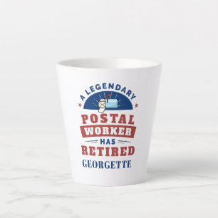 Taza De Café Latte Trabajador Postal Jubilado Reparto de Correo Jubil
