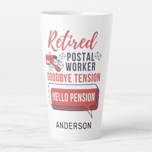Taza De Café Latte Trabajador Postal Jubilado Retirado Divertido