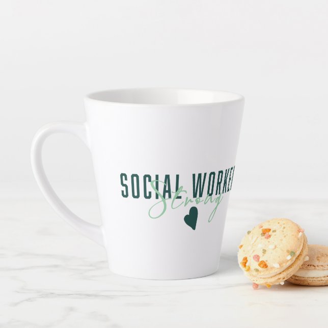 Taza De Café Latte Trabajador social Green Latte Mug (In situ)