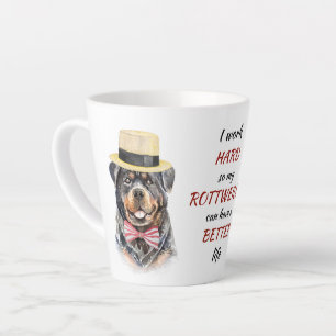 Taza De Café Latte Trabajando duro para mi Rottweiler