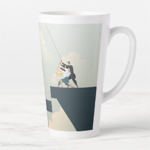 Taza De Café Latte Trabajo en equipo de negocios