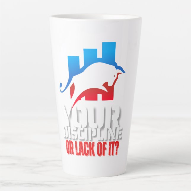 Taza De Café Latte Trader motivation | Bull | Discipline (Anverso)