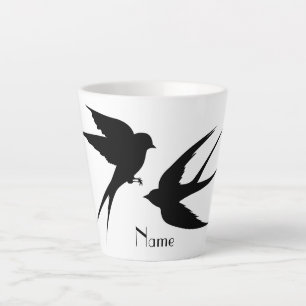 Taza De Café Latte Tragar pájaros Silhouettes Thunder_Cove 