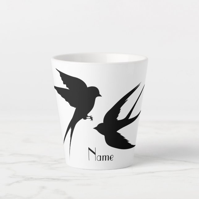 Taza De Café Latte Tragar pájaros Silhouettes Thunder_Cove  (Anverso)
