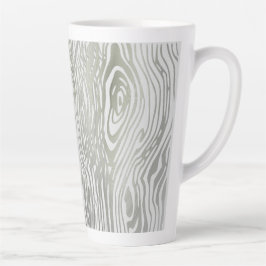 Taza De Café Latte Trama de grano de madera lata