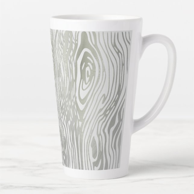 Taza De Café Latte Trama de grano de madera lata (Derecha)