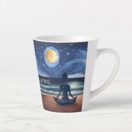 Taza De Café Latte Tranquila playa de Sky Ocean con meditación de yog