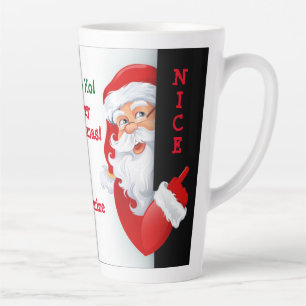 Taza De Café Latte traviesa y buena Santa