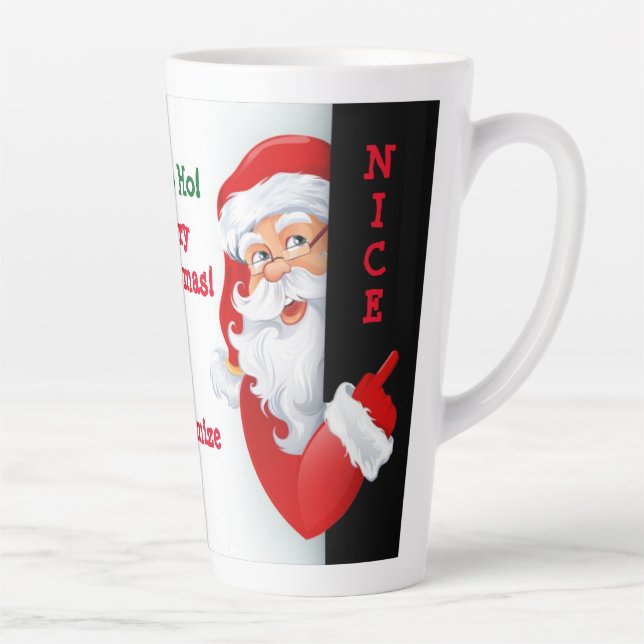 Taza De Café Latte traviesa y buena Santa (Derecha)