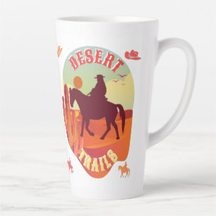 Taza De Café Latte Trayectorias de atardecer , Viaje del Desierto Cow