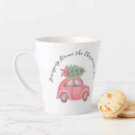 Taza De Café Latte Trayendo a casa el árbol de Navidad, latte Mug