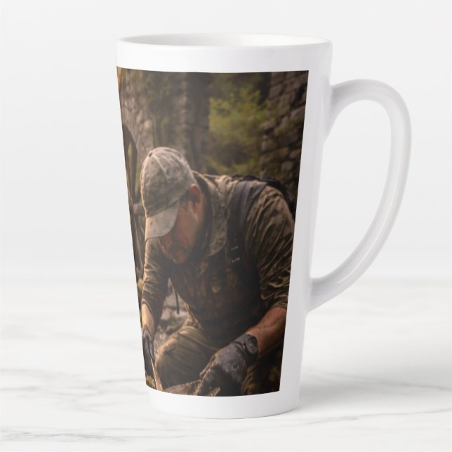 Taza De Café Latte Treasure Hunter Metal Detector (Derecha)