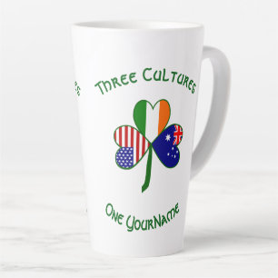 Taza De Café Latte Trébol personalizado australiano irlandés american
