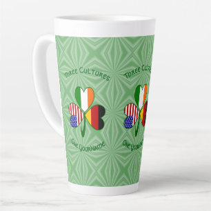 Taza De Café Latte Trébol Personalizado Grande Germano Irlandés Ameri