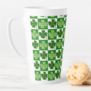 Taza De Café Latte Trepadoras de Joe verde trébol de cuatro hojas Sai