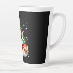 Taza De Café Latte Tres Beagles Santa Claus con árbol de Navidad