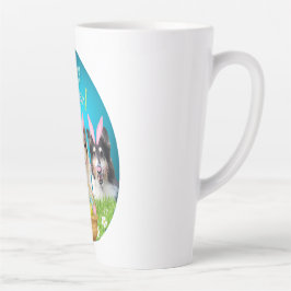 Taza De Café Latte Tres Conejitos Collie de Pascua 