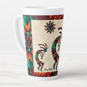 Taza De Café Latte Tres Mug Latte Kokopelli del Suroeste