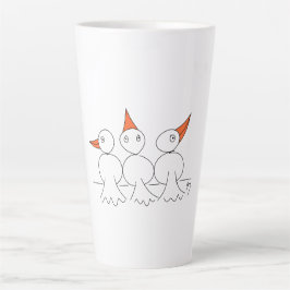 Taza De Café Latte Tres pájaros en el alambre