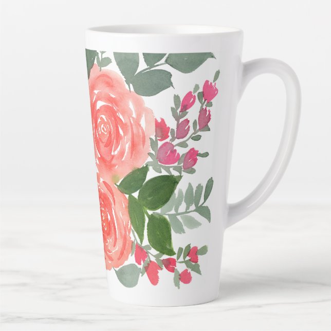 TAZA DE CAFÉ LATTE TRES ROSAS (Derecha)