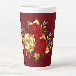 Taza De Café Latte Tres Rosas Joyas