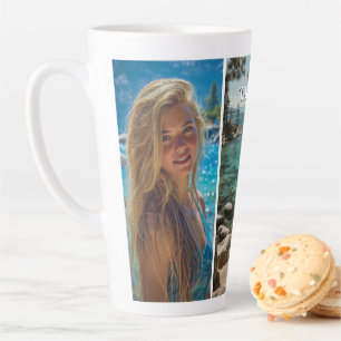 Taza De Café Latte Tres tiras verticales boho foto