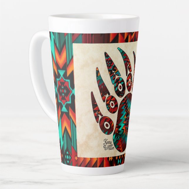 Taza De Café Latte Tribal Bear Paw Latte Mug (Ángulo izquierdo)