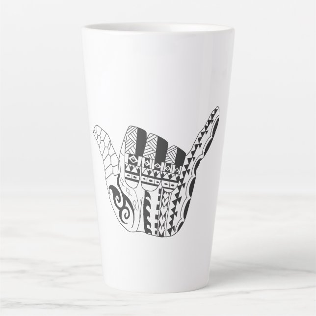 Taza De Café Latte Tribal, Surf's Up (Anverso)
