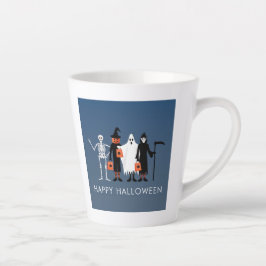 Taza De Café Latte Trick or Treaters Halloween en español