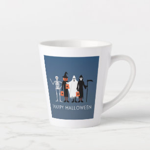 Taza De Café Latte Trick or Treaters Halloween en español