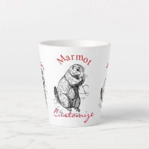 Taza De Café Latte Trineo de animales de la marmota
