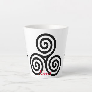 Taza De Café Latte Triple espiral negra Thunder_Cove