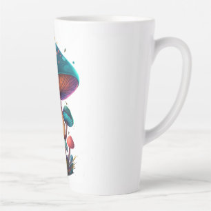 Taza De Café Latte Trippy Blue Amanita Muscaria Latte Mug