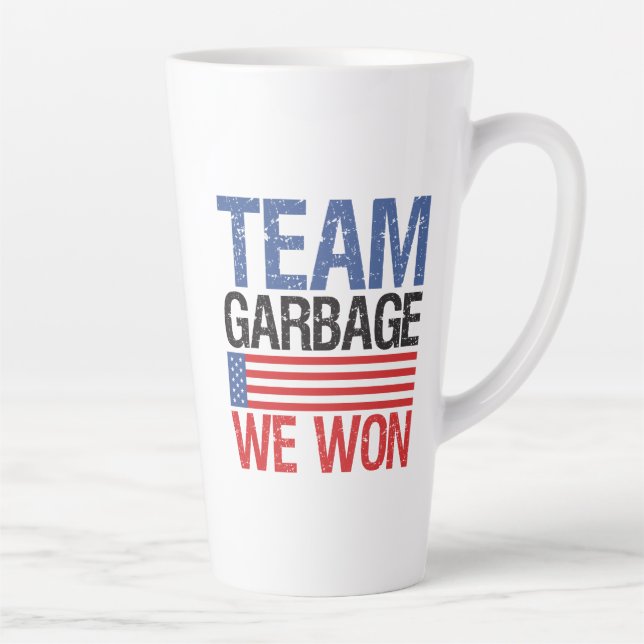 Taza De Café Latte Trump - Equipo basura que ganamos (Derecha)
