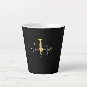 Taza De Café Latte Trumpet Heartbeat