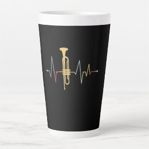 Taza De Café Latte Trumpet Heartbeat