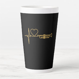 Taza De Café Latte Trumpet - Trumpet Heartbeat Gift