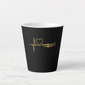 Taza De Café Latte Trumpet - Trumpet Heartbeat Gift
