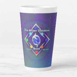 Taza De Café Latte TSDS: De vida y amor Logo Azul y Verde  