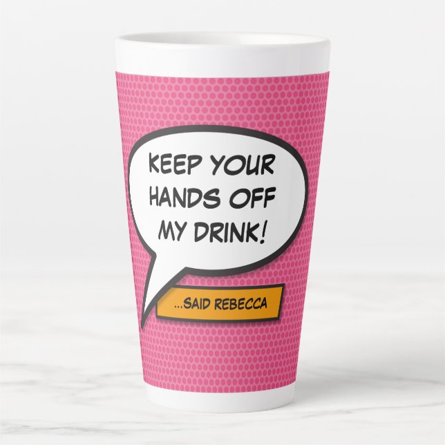 Taza De Café Latte Tu discurso de mensaje burbuja libro de cómics ret (Anverso)