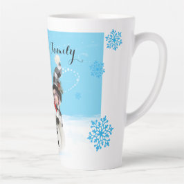 Taza De Café Latte Tu familia como vacaciones de snowmen