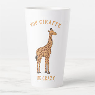 Taza De Café Latte Tu Giraffe Me Crazy Gracioso Zoo Safari Animal Pun