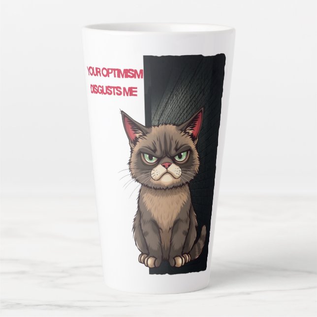 Taza De Café Latte Tu optimismo me repugna (Anverso)