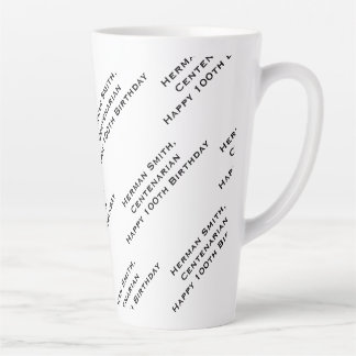 Taza De Café Latte Tu patrón de texto en todo el mundo de la impresió