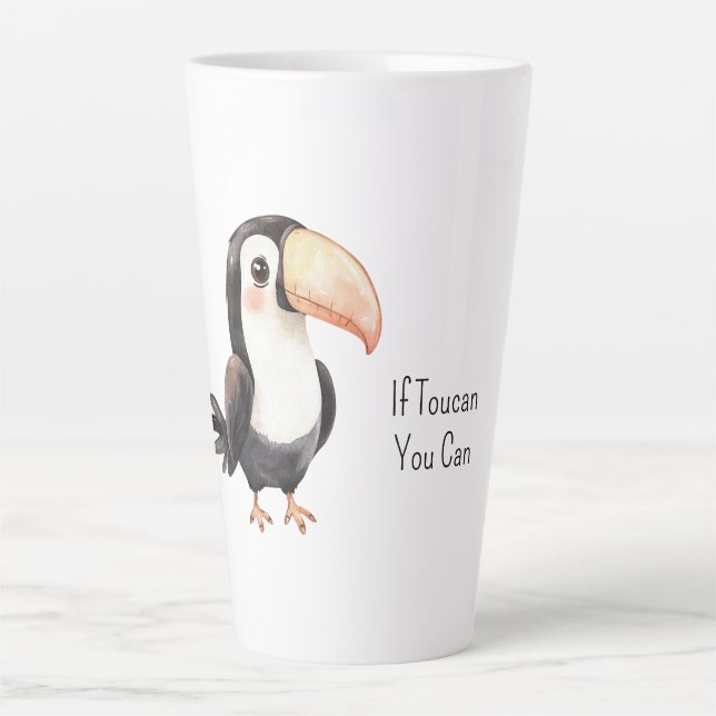 Taza De Café Latte Tucán negro (Anverso)