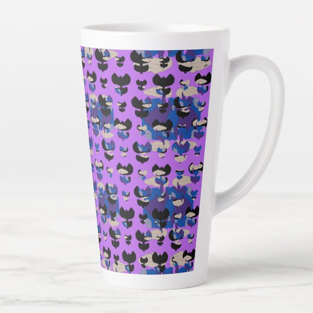 Taza De Café Latte Tulipán de llama celestial contenida (Derecha)