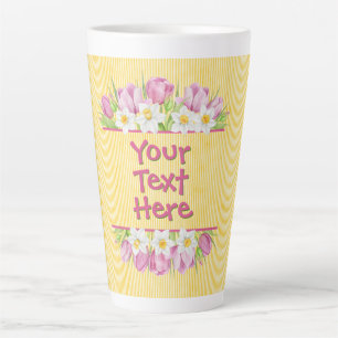 Taza De Café Latte Tulipán floral personalizado y narciso