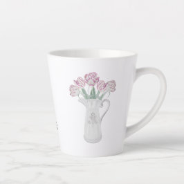 Taza De Café Latte Tulipanes en cerámica Pitcher