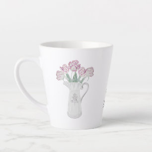 Taza De Café Latte Tulipanes en Jarrón Cerámico